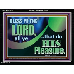 BLESSED THE LORD AND DO HIS PLEASURE  Ultimate Inspirational Wall Art Picture  GWAMEN10671  "33x25"