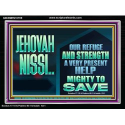 JEHOVAH NISSI A VERY PRESENT HELP  Sanctuary Wall Acrylic Frame  GWAMEN10709  "33x25"