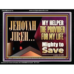 JEHOVAHJIREH THE PROVIDER FOR OUR LIVES  Righteous Living Christian Acrylic Frame  GWAMEN10714  "33x25"