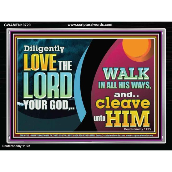 DILIGENTLY LOVE THE LORD WALK IN ALL HIS WAYS  Unique Scriptural Acrylic Frame  GWAMEN10720  