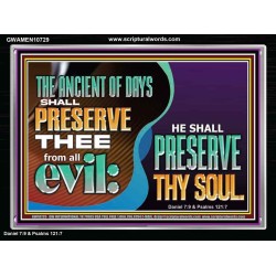 THE ANCIENT OF DAYS SHALL PRESERVE THEE FROM ALL EVIL  Scriptures Wall Art  GWAMEN10729  "33x25"