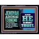 JEHOVAH ADONAI TZIDKENU OUR RIGHTEOUSNESS OUR GOODNESS FORTRESS HIGH TOWER DELIVERER AND SHIELD  Christian Quotes Acrylic Frame  GWAMEN10753  