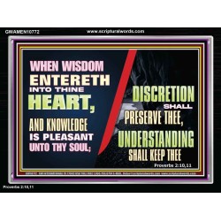 KNOWLEDGE IS PLEASANT UNTO THY SOUL UNDERSTANDING SHALL KEEP THEE  Bible Verse Acrylic Frame  GWAMEN10772  "33x25"