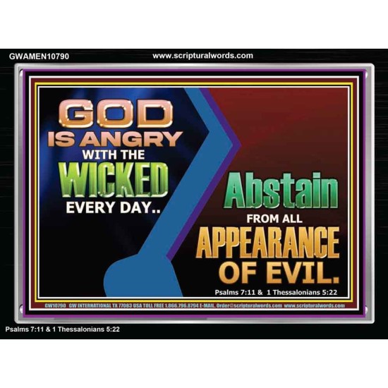 GOD IS ANGRY WITH THE WICKED EVERY DAY  Biblical Paintings Acrylic Frame  GWAMEN10790  