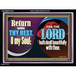 THE LORD HATH DEALT BOUNTIFULLY WITH THEE  Contemporary Christian Art Acrylic Frame  GWAMEN10792  "33x25"