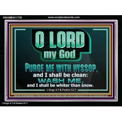 PURGE ME WITH HYSSOP AND I SHALL BE CLEAN  Biblical Art Acrylic Frame  GWAMEN11736  "33x25"