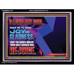 MAKE ME TO HEAR JOY AND GLADNESS  Bible Verse Acrylic Frame  GWAMEN11737  "33x25"