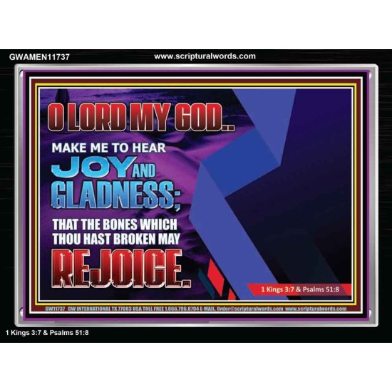 MAKE ME TO HEAR JOY AND GLADNESS  Bible Verse Acrylic Frame  GWAMEN11737  