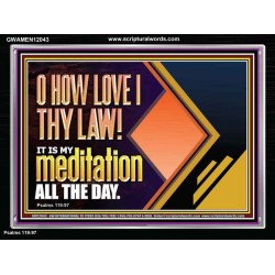 THY LAW IS MY MEDITATION ALL THE DAY  Sanctuary Wall Acrylic Frame  GWAMEN12043  "33x25"