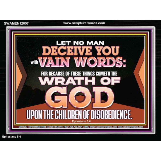 LET NO MAN DECEIVE YOU WITH VAIN WORDS  Scripture Art Work Acrylic Frame  GWAMEN12057  