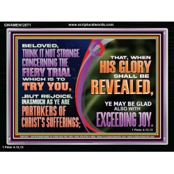 THINK IT NOT STRANGE CONCERNING THE FIERY TRIAL WHICH IS TO TRY YOU  Modern Christian Wall Décor Acrylic Frame  GWAMEN12071  "33x25"