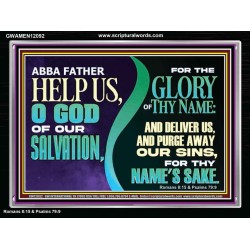 ABBA FATHER HELP US   Biblical Art Acrylic Frame  GWAMEN12092  "33x25"