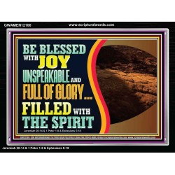 BE BLESSED WITH JOY UNSPEAKABLE AND FULL GLORY  Christian Art Acrylic Frame  GWAMEN12100  "33x25"