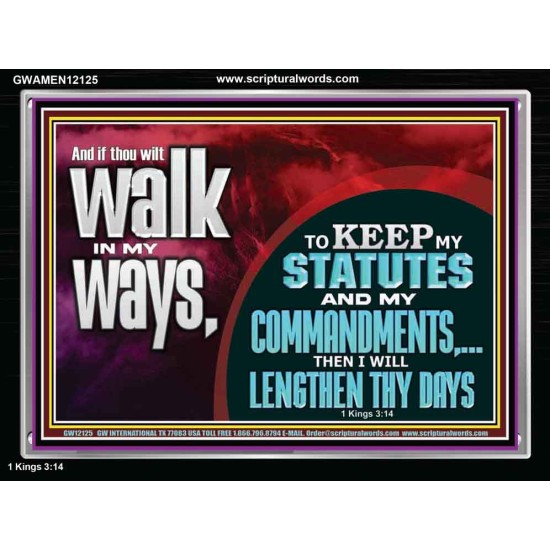 KEEP MY STATUTES AND MY COMMANDMENTS  Custom Wall Scripture Art  GWAMEN12125  