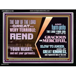 REND YOUR HEART AND NOT YOUR GARMENTS AND TURN BACK TO THE LORD  Custom Inspiration Scriptural Art Acrylic Frame  GWAMEN12146  "33x25"
