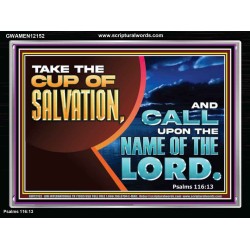 TAKE THE CUP OF SALVATION  Art & Décor Acrylic Frame  GWAMEN12152  "33x25"