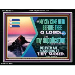 LET MY CRY COME NEAR BEFORE THEE O LORD  Inspirational Bible Verse Acrylic Frame  GWAMEN12165  "33x25"