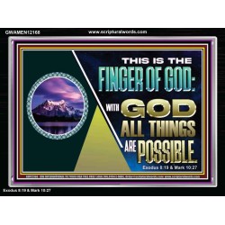 THIS IS THE FINGER OF GOD WITH GOD ALL THINGS ARE POSSIBLE  Bible Verse Wall Art  GWAMEN12168  "33x25"