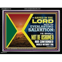 BE SAVED IN THE LORD WITH AN EVERLASTING SALVATION  Printable Bible Verse to Acrylic Frame  GWAMEN12174  "33x25"