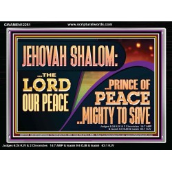 JEHOVAH SHALOM THE LORD OUR PEACE PRINCE OF PEACE  Righteous Living Christian Acrylic Frame  GWAMEN12251  