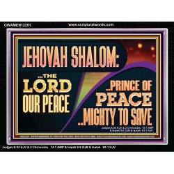 JEHOVAH SHALOM THE LORD OUR PEACE PRINCE OF PEACE  Righteous Living Christian Acrylic Frame  GWAMEN12251  "33x25"