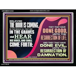 THEY THAT HAVE DONE GOOD UNTO RESURRECTION OF LIFE  Unique Power Bible Acrylic Frame  GWAMEN12322  "33x25"