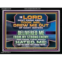 DELIVERED ME FROM MY STRONG ENEMY  Sanctuary Wall Acrylic Frame  GWAMEN12376  "33x25"