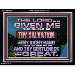 THY RIGHT HAND HATH HOLDEN ME UP  Ultimate Inspirational Wall Art Acrylic Frame  GWAMEN12377  "33x25"