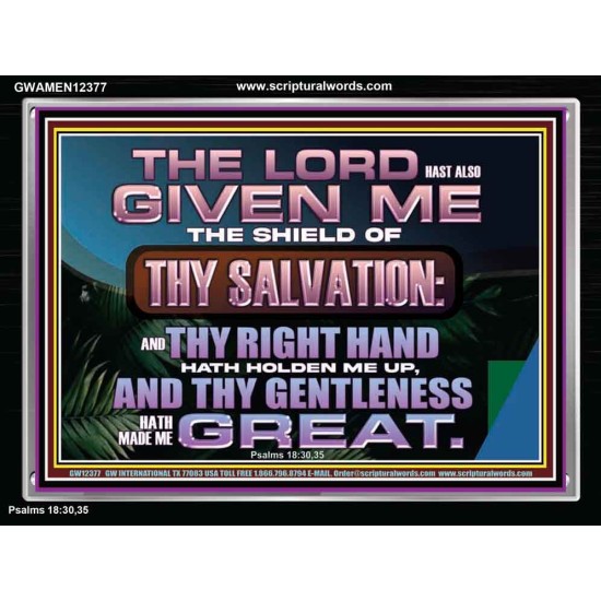 THY RIGHT HAND HATH HOLDEN ME UP  Ultimate Inspirational Wall Art Acrylic Frame  GWAMEN12377  