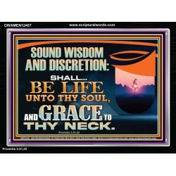 SOUND WISDOM AND DISCRETION SHALL BE LIFE UNTO THY SOUL  Children Room Wall Acrylic Frame  GWAMEN12407  "33x25"