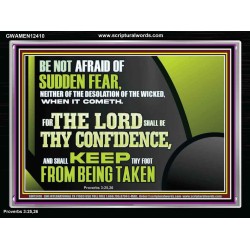 THE LORD SHALL BE THY CONFIDENCE  Unique Scriptural Acrylic Frame  GWAMEN12410  "33x25"