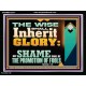 THE WISE SHALL INHERIT GLORY  Sanctuary Wall Acrylic Frame  GWAMEN12417  