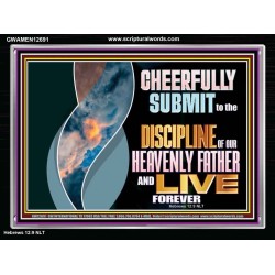 CHEERFULLY SUBMIT TO THE DISCIPLINE OF OUR HEAVENLY FATHER  Scripture Wall Art  GWAMEN12691  