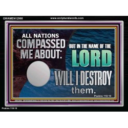 IN THE NAME OF THE LORD WILL I DESTROY THEM  Biblical Paintings Acrylic Frame  GWAMEN12966  "33x25"