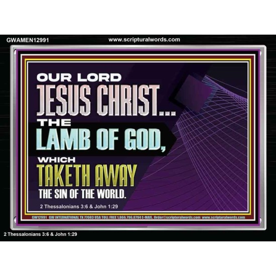 THE LAMB OF GOD WHICH TAKETH AWAY THE SIN OF THE WORLD  Children Room Wall Acrylic Frame  GWAMEN12991  