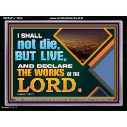 I SHALL NOT DIE BUT LIVE AND DECLARE THE WORKS OF THE LORD  Eternal Power Acrylic Frame  GWAMEN13034  