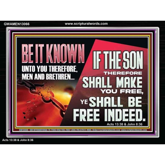 IF THE SON THEREFORE SHALL MAKE YOU FREE  Ultimate Inspirational Wall Art Acrylic Frame  GWAMEN13066  