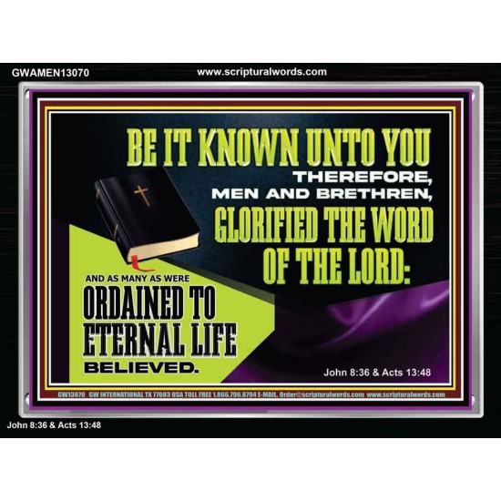 GLORIFIED THE WORD OF THE LORD  Righteous Living Christian Acrylic Frame  GWAMEN13070  