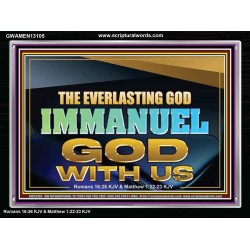 EVERLASTING GOD IMMANUEL..GOD WITH US  Contemporary Christian Wall Art Acrylic Frame  GWAMEN13105  "33x25"