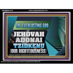 THE EVERLASTING GOD JEHOVAH ADONAI TZIDKENU OUR RIGHTEOUSNESS  Contemporary Christian Paintings Acrylic Frame  GWAMEN13132  "33x25"