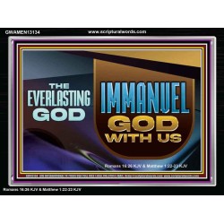 THE EVERLASTING GOD IMMANUEL..GOD WITH US  Contemporary Christian Wall Art Acrylic Frame  GWAMEN13134  "33x25"