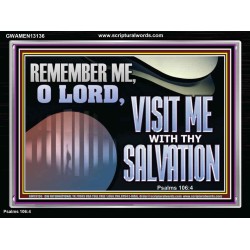 VISIT ME O LORD WITH THY SALVATION  Glass Acrylic Frame Scripture Art  GWAMEN13136  "33x25"