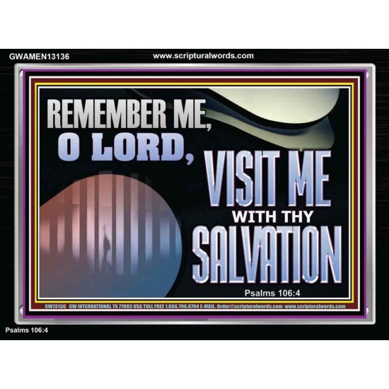 VISIT ME O LORD WITH THY SALVATION  Glass Acrylic Frame Scripture Art  GWAMEN13136  