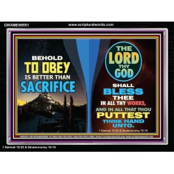 GOD SHALL BLESS THEE IN ALL THY WORKS  Ultimate Power Acrylic Frame  GWAMEN9551  "33x25"