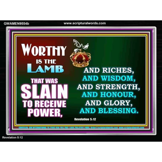 THE LAMB OF GOD THAT WAS SLAIN OUR LORD JESUS CHRIST  Children Room Acrylic Frame  GWAMEN9554b  