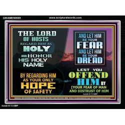 LORD OF HOSTS ONLY HOPE OF SAFETY  Unique Scriptural Acrylic Frame  GWAMEN9565  