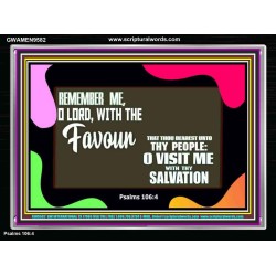 REMEMBER ME O GOD WITH THY FAVOUR AND SALVATION  Ultimate Inspirational Wall Art Acrylic Frame  GWAMEN9582  "33x25"