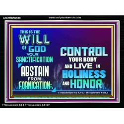 THE WILL OF GOD SANCTIFICATION HOLINESS AND RIGHTEOUSNESS  Church Acrylic Frame  GWAMEN9588  "33x25"