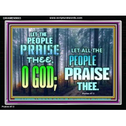 LET THE PEOPLE PRAISE THEE O GOD  Kitchen Wall Décor  GWAMEN9603  "33x25"
