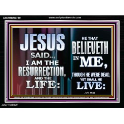 I AM THE RESURRECTION AND THE LIFE  Kitchen Wall Art Acrylic Frame  GWAMEN9789  